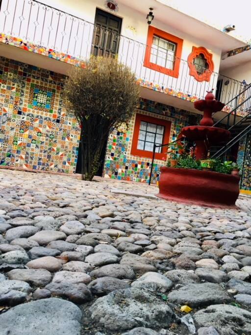 Fachada de las habitaciones.