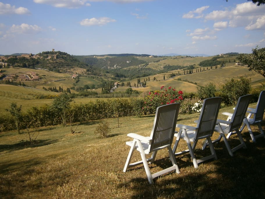 View from garden on Monticchiello Montepulciano on Pienza