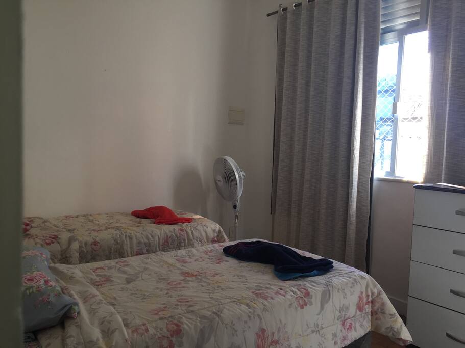 2nd room with double bed, tv and air conditioning