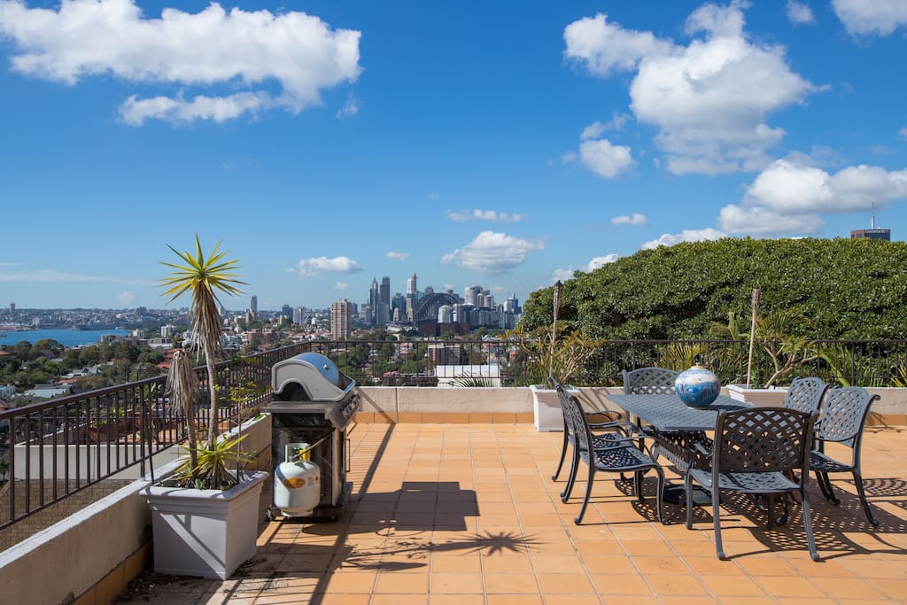 Private Rooftop Dining Area and BBQ