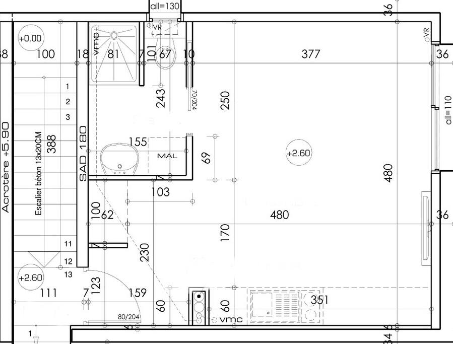 Plan du studio (construction de 2018)