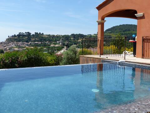 Sud Luberon, air-conditioned villa with pool and spa views
