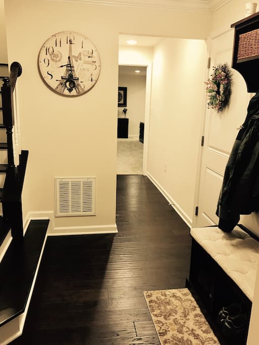 Entryway with direct access to AirBNB bedroom! AirBNB bedroom is located on the first floor right as you walk in the house. There are no other rooms on the first floor.