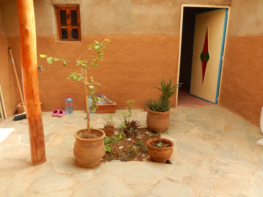 La cour intérieure avec son petit jardin