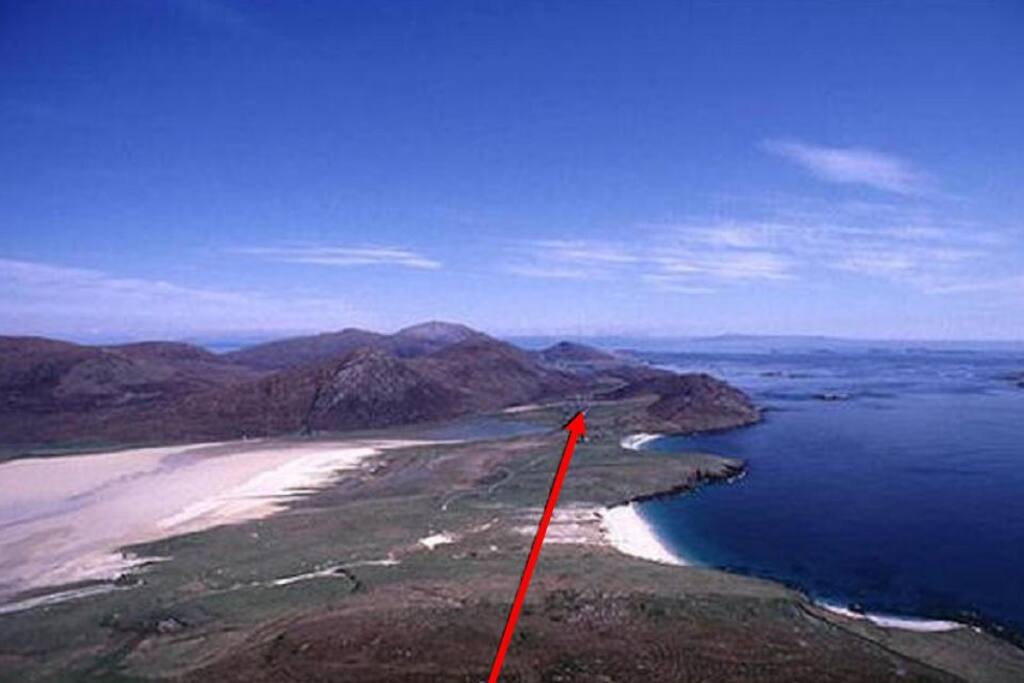 This is where Northon is located, just OFF the spinal road, a tranquil coastal, rural village in the middle of all these lovely beaches, convenient for guest going the Hebridean Way cycling or walking.