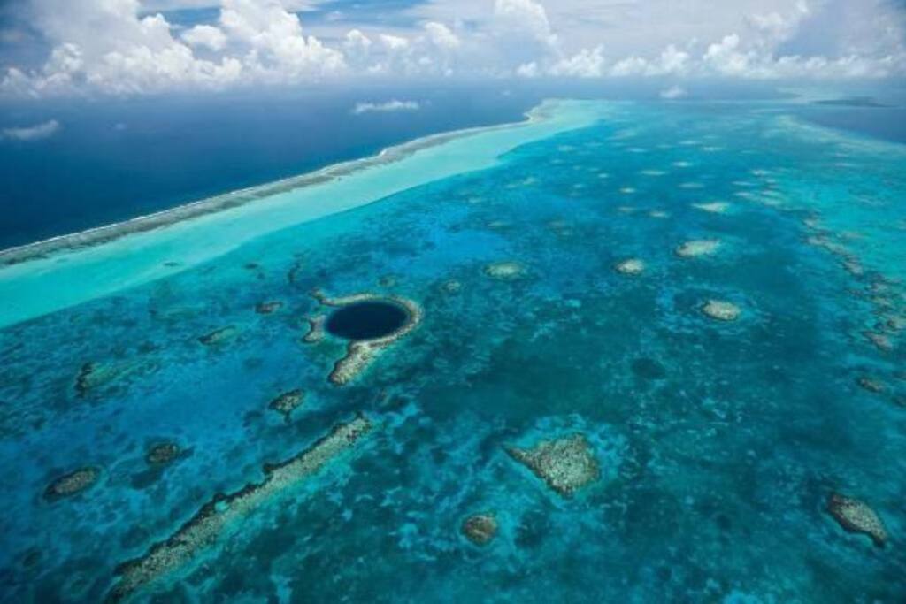 Blue hole short boat ride away