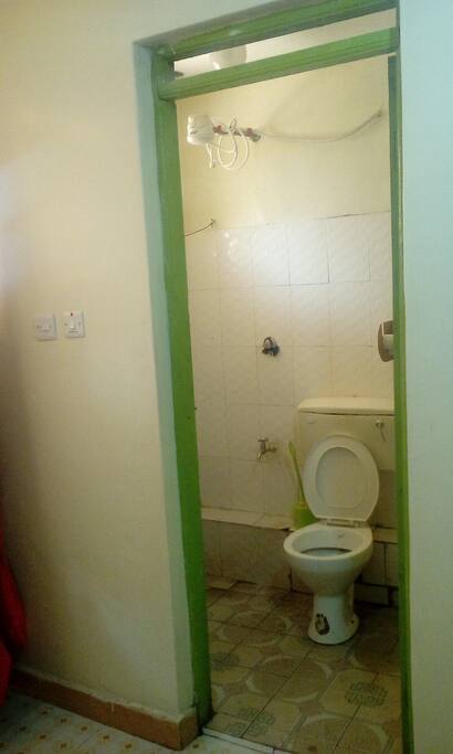 There is a hot shower with consistent water supply, day and night with light,it is clean with toiletries provided