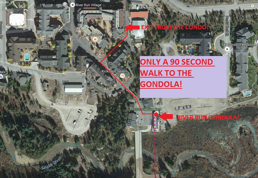 Only 90 Seconds to the River Run Gondola!
