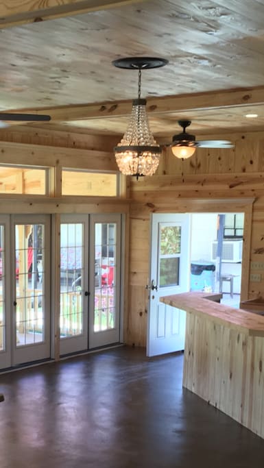 The gathering area to feed groups of up to 75 or more ,pavilion may be rented separately for $500.00 per weekend