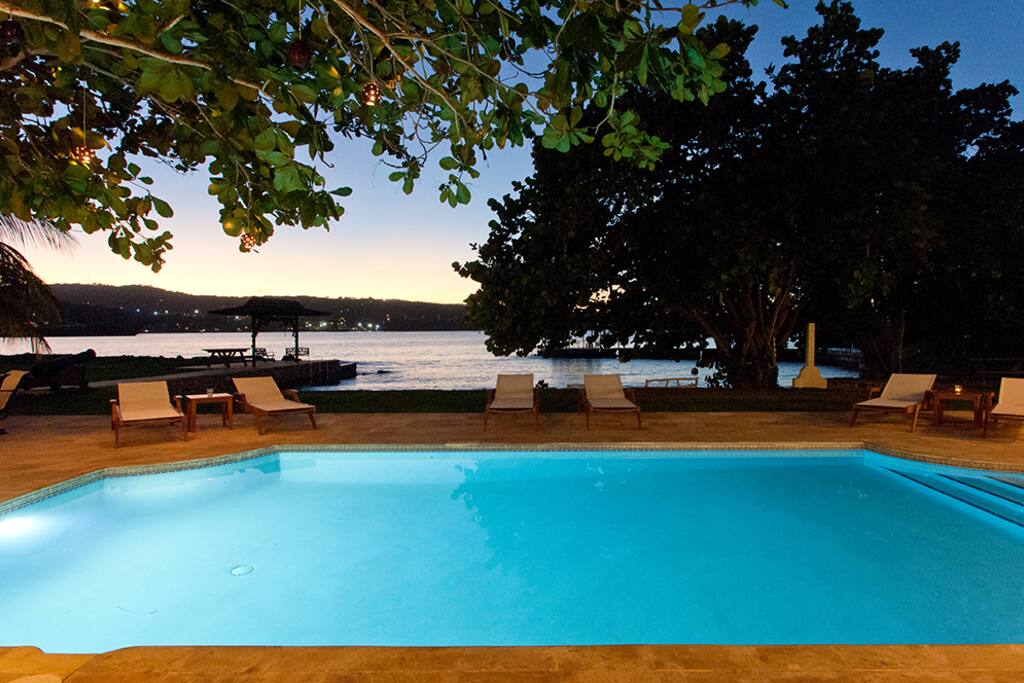 Pool at dusk