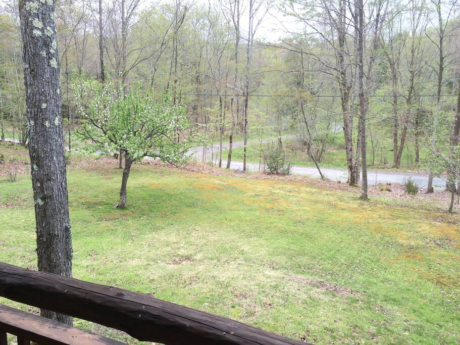 Breakfast on the front porch in the morning with the sounds of nature can't be beat...