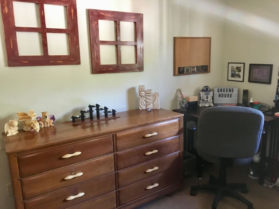 This is an eight drawer dresser and desk to use for your convenience