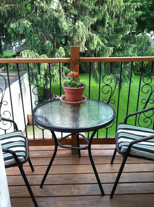 The balcony right outside your room