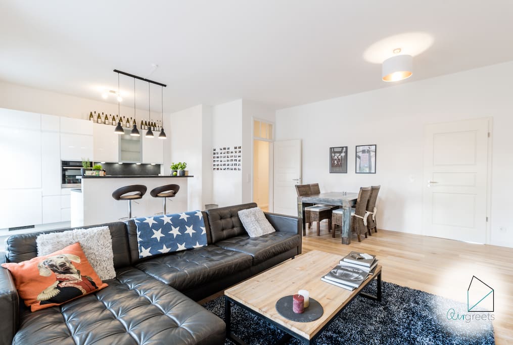On the large & cozy sofa you can relax in the evening.