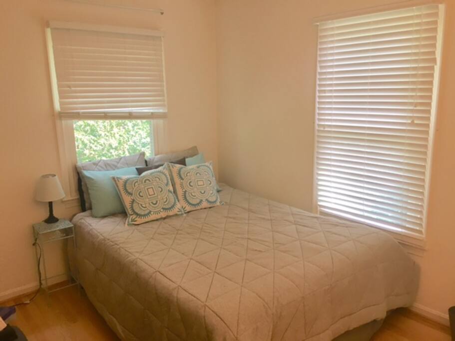 This is the bedroom for rent in this ad. It has a queen size bed and walk-in closet.