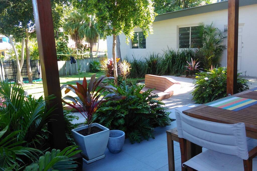Back patio and yard
