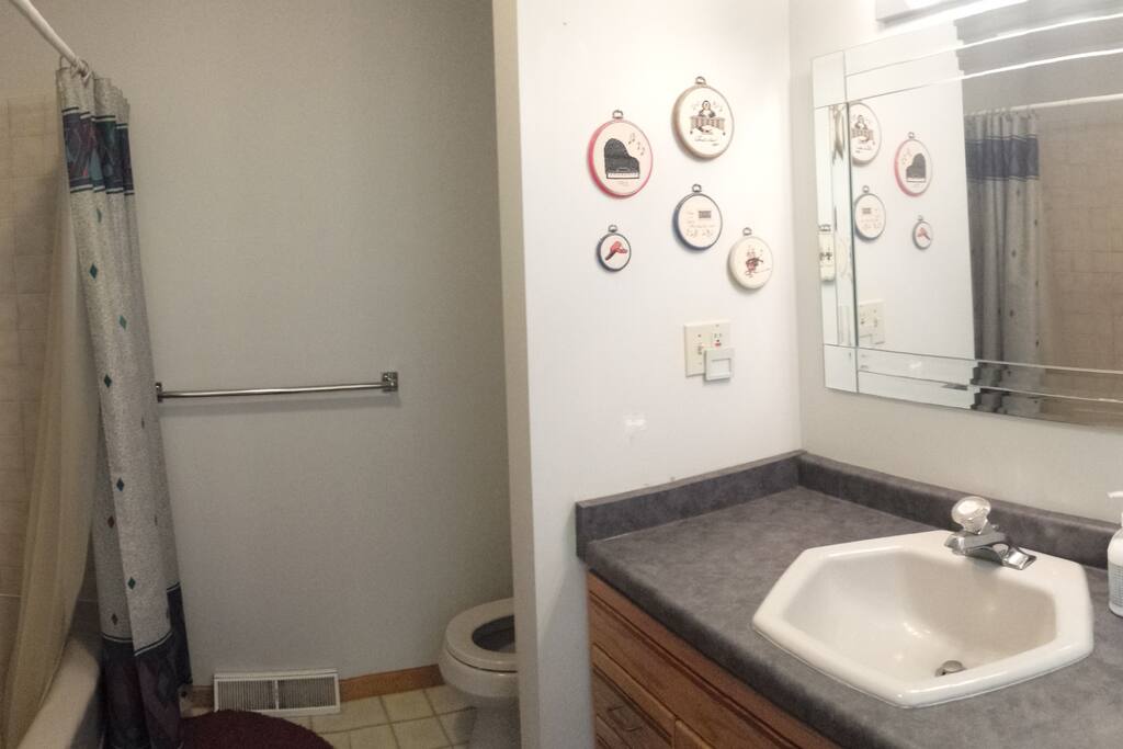 Bathroom shared with one other bedroom.
