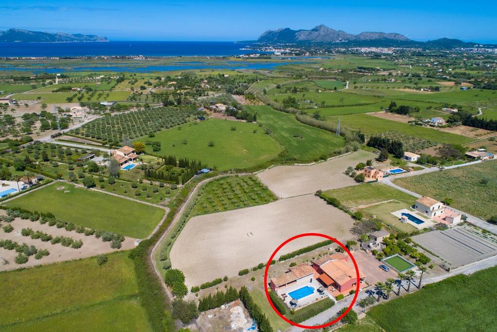 Aerial view showing location of Villa Gosp Torres