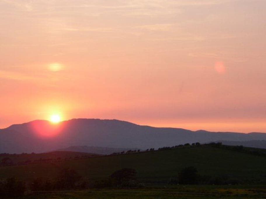 Sunset over Snowdonia from Pen y Ffrith