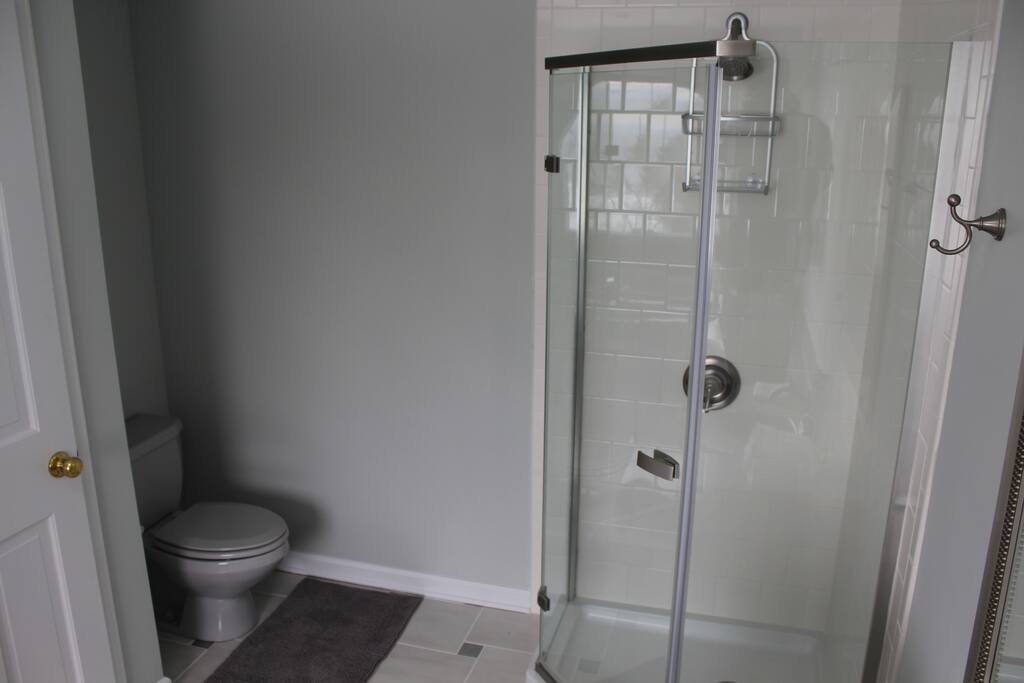 Upstairs master bathroom also has a private shower