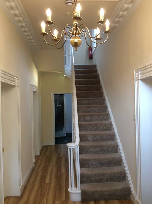 Stairway up to your room.