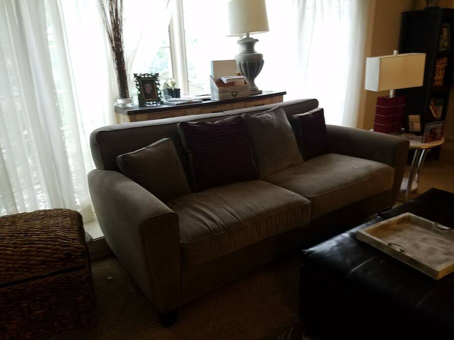 Family Room with Big, Bay Window