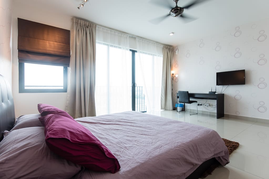 Spacious view of bedroom