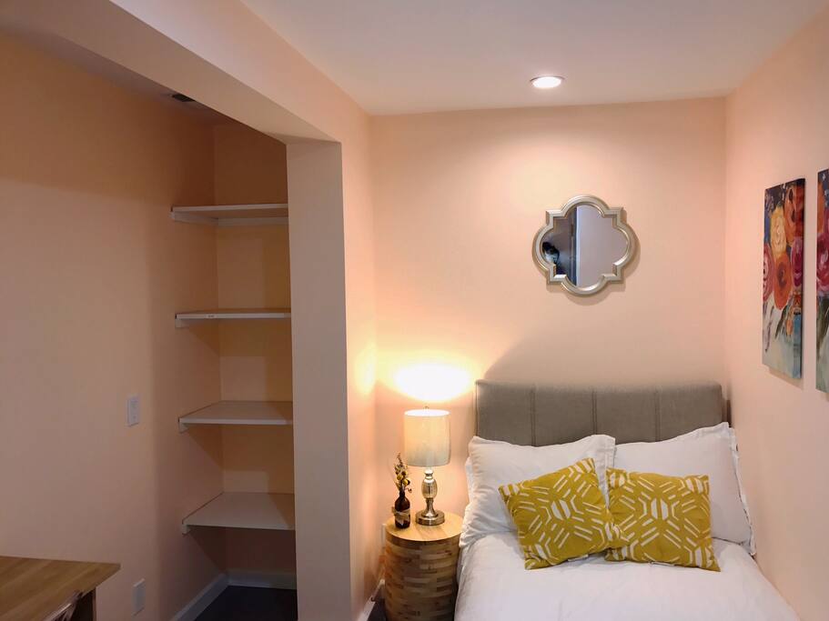 A small but comfortable room to recharge in