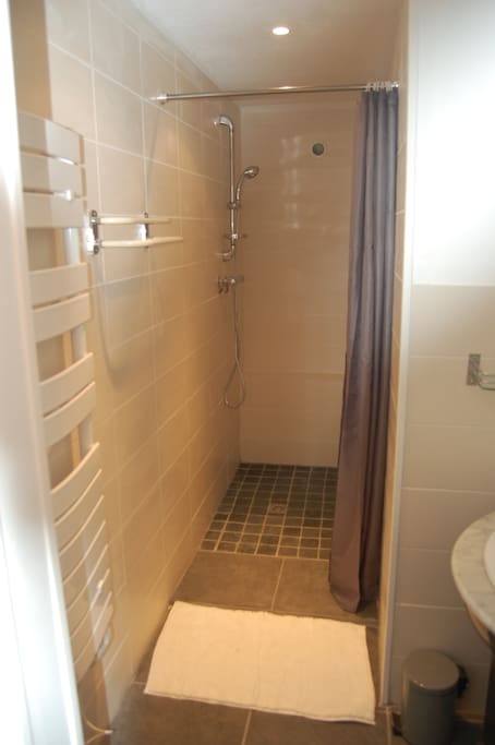 salle de bain - douche et lavabo
