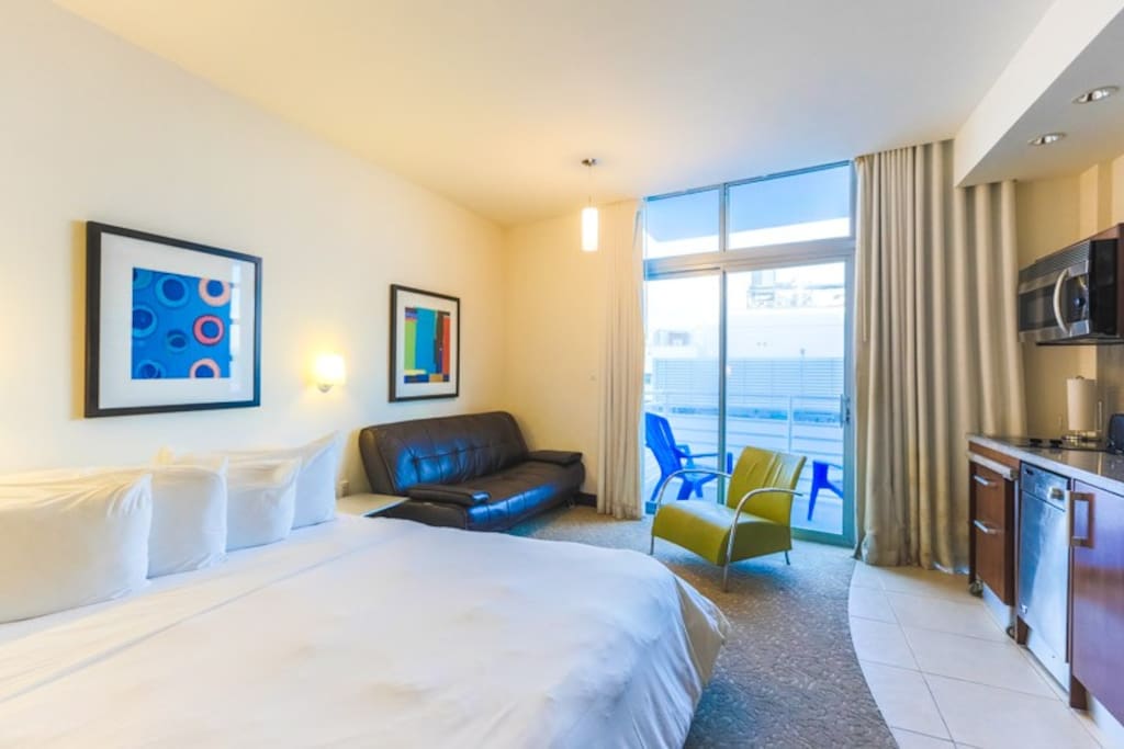 Bright and sunny with floor to ceiling windows