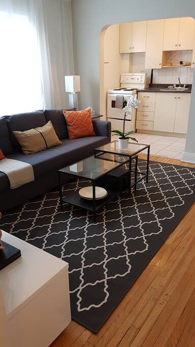 Living/Kitchen Area - Sofa becomes a double bed.