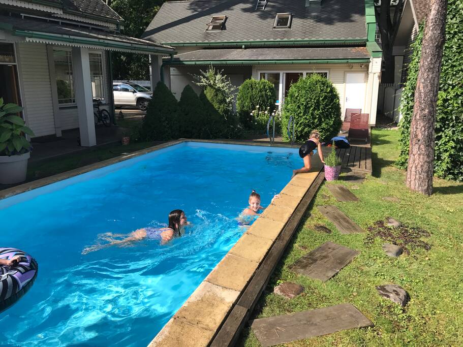 An outdoor pool is fully at your disposal.