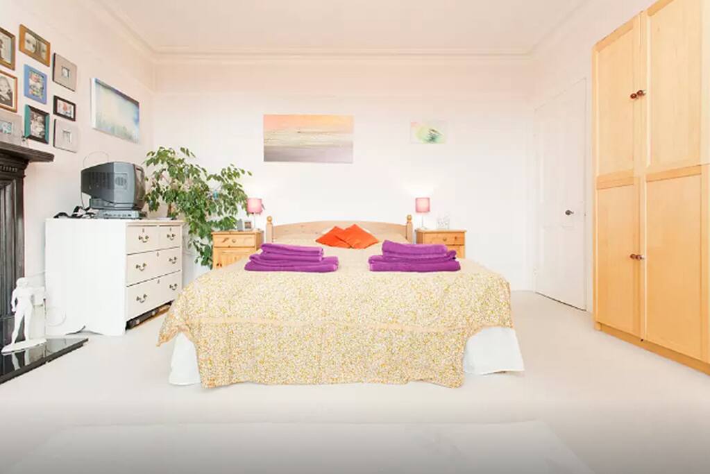 With a really comfy king bed.