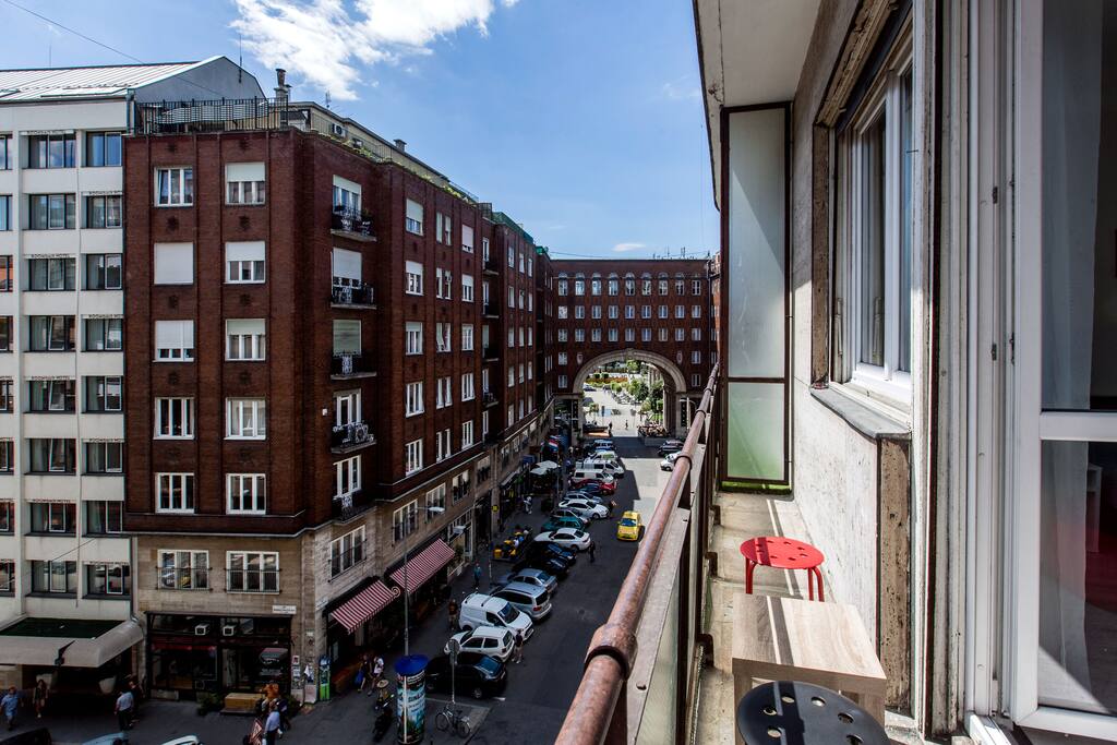 View from the balcony to Madach Square and Deak Square