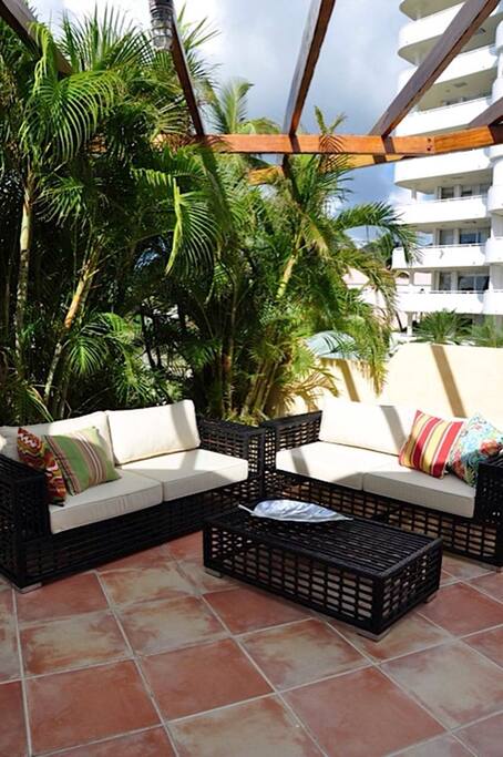 Back patio poolside