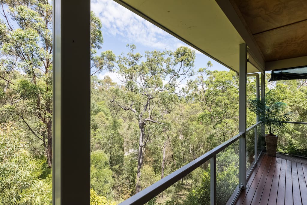 Enjoy the stunning views overlooking the forests and mountains of the Gold Coast Hinterland.