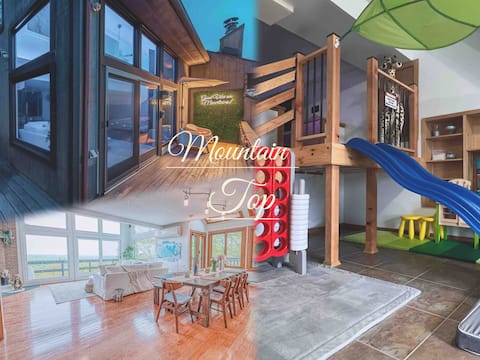 Mountain Top! Family Paradise w Hot Tub & Game Rm