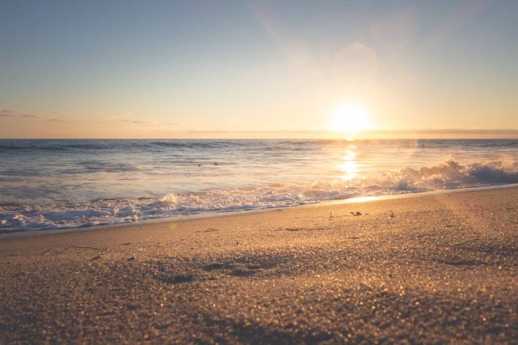 when the sunset hits the sea-line right in front of the house..
