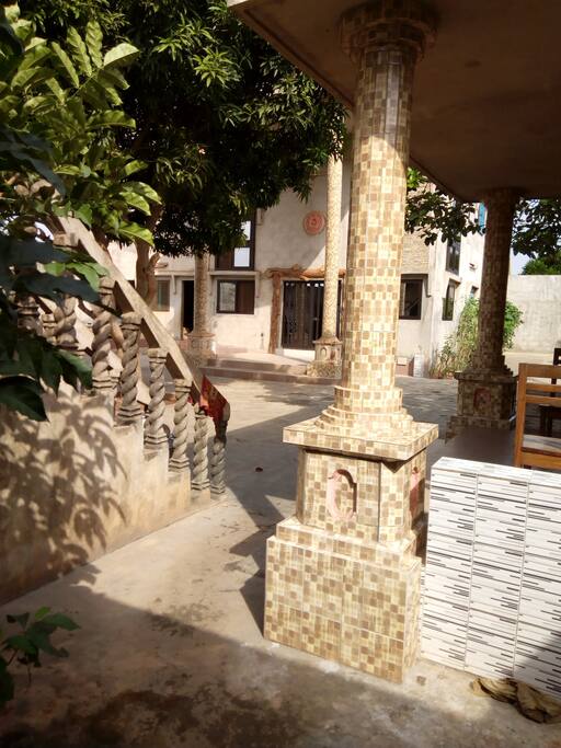View from within the house near the gazebo