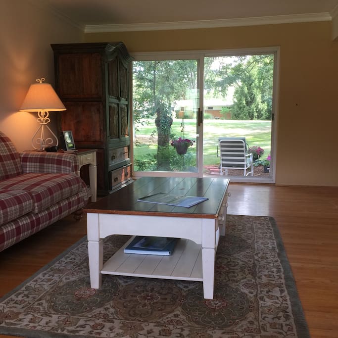 View of living room looking toward backyard