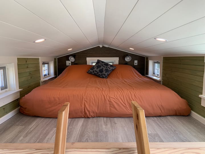 Guests are sure to get an exceptional night’s rest in the California King size Casper bed in the sleeping loft.