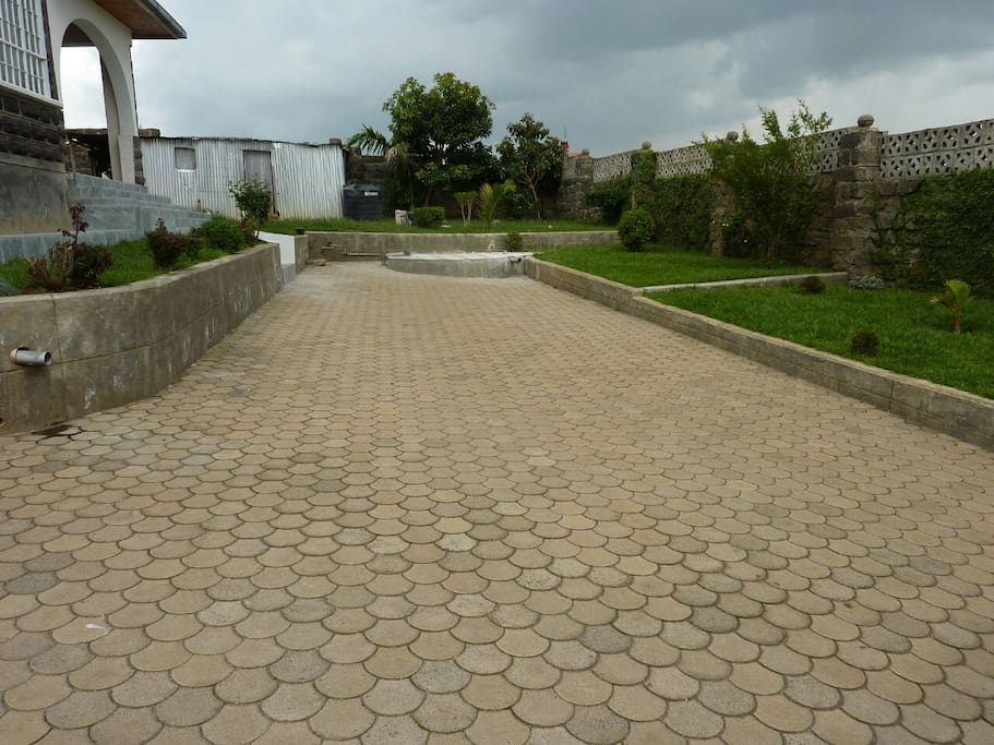 Parking area and underground water tank