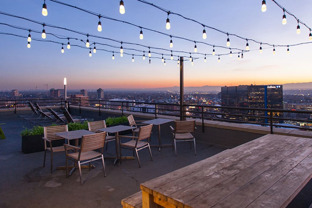 Amazing views of Downtown Denver and the mountains!