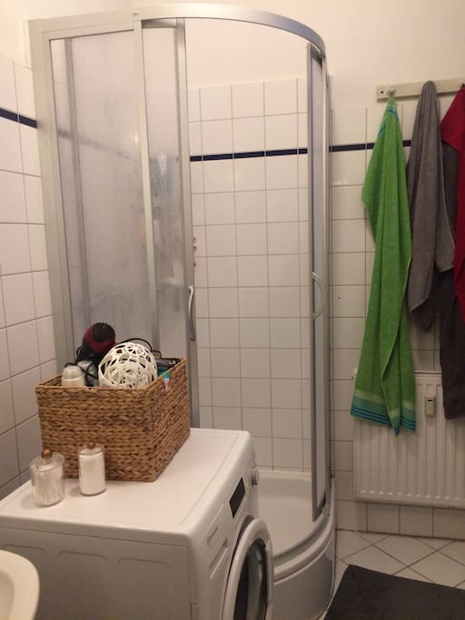 Großes Bad mit Dusche/WC/Waschmaschine