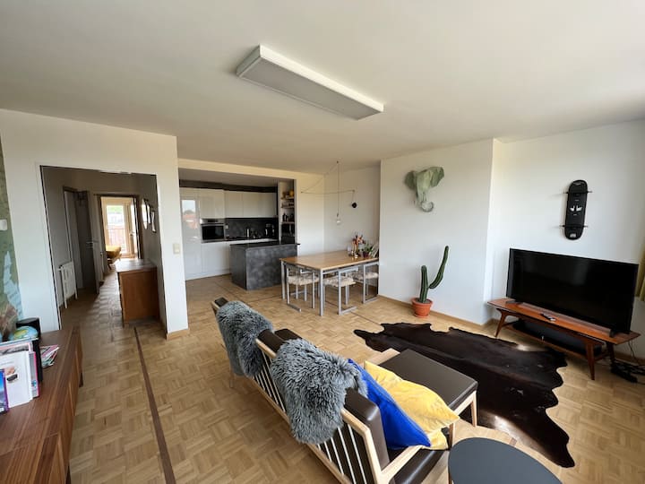 A sunny apartment with a view over Kortrijk