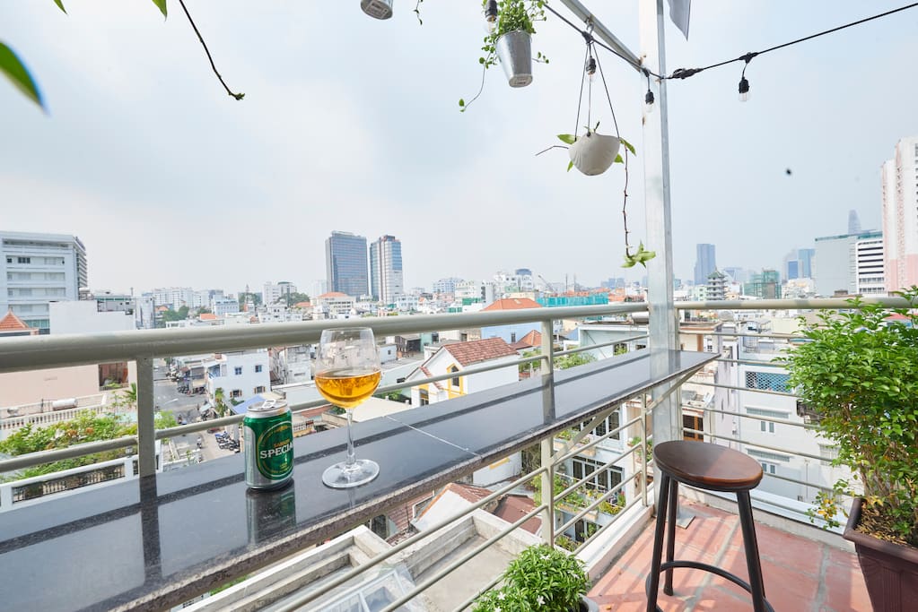 relax city view on the roof