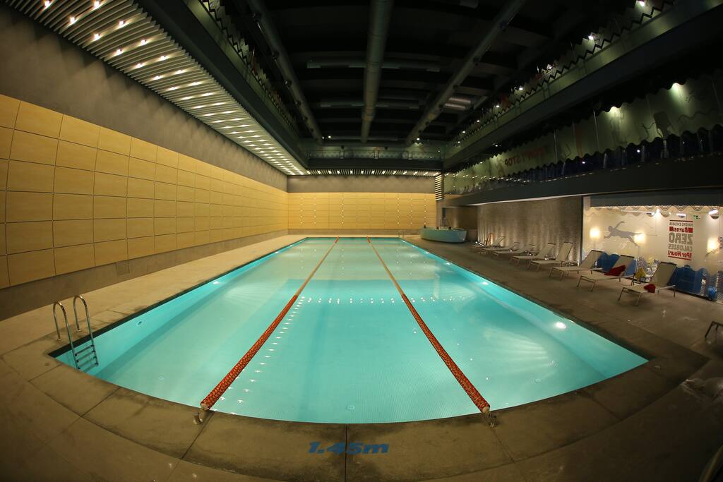 The pool located downstairs!