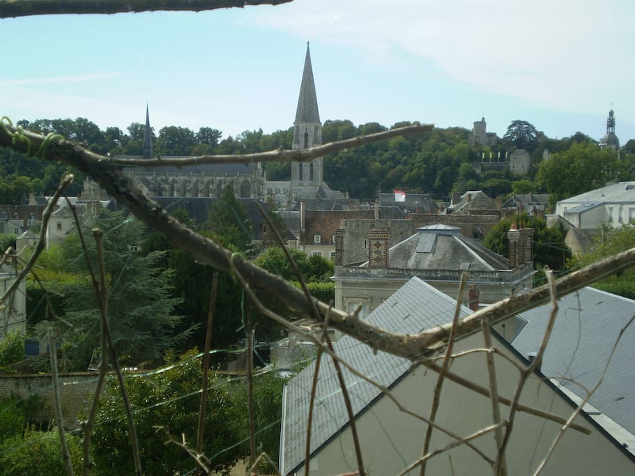 vue sur abbaye et château