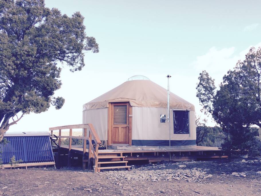 The solar-powered yurt on Coyote Ridge