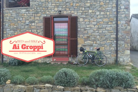 Nice house for bike lover near Gropparello Castle